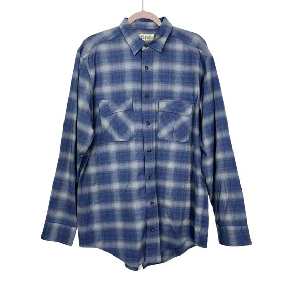 Cabela's Other - Mens Cabela's Blue Plaid Fleece Button Up Collared Long Sleeve Shirt Top Size L